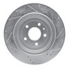 E-Line Drilled & Slotted Silver Brake Rotor, 2014-2019 GM, Position: Rear Left - image 3