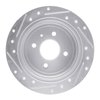 E-Line Drilled & Slotted Silver Brake Rotor, 2014-2016 GM, Position: Rear Right - image 2