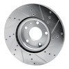 E-Line Drilled & Slotted Silver Brake Rotor, 2014-2019 GM, Position: Front Left - image 3