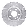 E-Line Drilled & Slotted Silver Brake Rotor, 2014-2019 GM, Position: Front Right - image 1