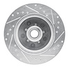 E-Line Drilled & Slotted Silver Brake Rotor, 1985-1992 GM, Position: Front Left - image 1