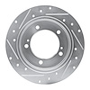 E-Line Drilled & Slotted Silver Brake Rotor, 1983-1998 GM, Position: Front Left - image 1
