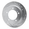 E-Line Drilled & Slotted Silver Brake Rotor, 1983-1998 GM, Position: Front Left - image 3