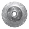 E-Line Drilled & Slotted Silver Brake Rotor, 1977-1995 GM, Position: Front Left - image 3