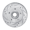 E-Line Drilled & Slotted Silver Brake Rotor, 1982-1995 GM, Position: Front Left - image 1