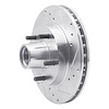 E-Line Drilled & Slotted Silver Brake Rotor, 1982-1995 GM, Position: Front Right - image 1