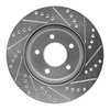 E-Line Drilled & Slotted Silver Brake Rotor, 2002-2007 GM, Position: Front Left - image 4