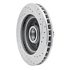 E-Line Drilled & Slotted Silver Brake Rotor, 1969-1996 GM, Position: Front Left - image 1