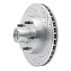 E-Line Drilled & Slotted Silver Brake Rotor, 1969-1996 GM, Position: Front Right - image 1