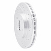 E-Line Drilled & Slotted Silver Brake Rotor, 2001-2007 GM, Position: Front Right - image 1