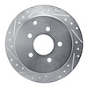 E-Line Drilled & Slotted Silver Brake Rotor, 2001-2007 GM, Position: Rear Left - image 1