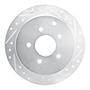 E-Line Drilled & Slotted Silver Brake Rotor, 2001-2007 GM, Position: Rear Right - image 1