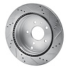E-Line Drilled & Slotted Silver Brake Rotor, 2007-2015 GM, Position: Rear Left