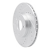 E-Line Drilled & Slotted Silver Brake Rotor, Fits Select GM, Position: Front Left - image 1