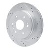 E-Line Drilled & Slotted Silver Brake Rotor, Fits Select GM, Position: Rear Right - image 2