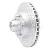 E-Line Drilled & Slotted Silver Brake Rotor, 1983-1992 GM, Position: Front Left - image 1