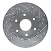 E-Line Drilled & Slotted Silver Brake Rotor, 1988-1991 GM, Position: Front Left - image 1