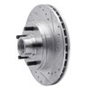 E-Line Drilled & Slotted Silver Brake Rotor, 1988-1991 GM, Position: Front Right - image 3