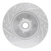E-Line Drilled & Slotted Silver Brake Rotor, 1988-1994 GM, Position: Front Right - image 3