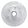 E-Line Drilled & Slotted Silver Brake Rotor, 1988-1996 GM, Position: Front Right - image 1