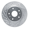 E-Line Drilled & Slotted Silver Brake Rotor, 1988-1989 GM, Position: Front Left - image 1