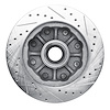 E-Line Drilled & Slotted Silver Brake Rotor, 1988-1996 GM, Position: Front Left - image 1