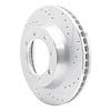 E-Line Drilled & Slotted Silver Brake Rotor, 1976-1996 GM, Position: Front Right - image 1