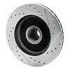 E-Line Drilled & Slotted Silver Brake Rotor, 1990-2002 GM, Position: Front Left - image 1