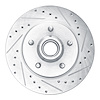 E-Line Drilled & Slotted Silver Brake Rotor, 1990-2002 GM, Position: Front Right - image 1
