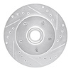 E-Line Drilled & Slotted Silver Brake Rotor, 1991-2003 GM, Position: Front Right - image 1
