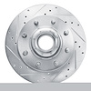 E-Line Drilled & Slotted Silver Brake Rotor, 1993-2006 GM, Position: Front Left - image 1