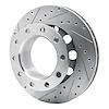 E-Line Drilled & Slotted Silver Brake Rotor, 1994-2006 GM, Position: Rear Left - image 1