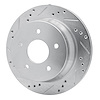 E-Line Drilled & Slotted Silver Brake Rotor, 1997-2005 GM, Position: Rear Left - image 1