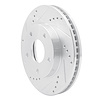 E-Line Drilled & Slotted Silver Brake Rotor, 1997-2005 GM, Position: Front Left - image 1