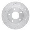 E-Line Drilled & Slotted Silver Brake Rotor, 1997-2005 GM, Position: Front Left - image 3
