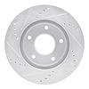 E-Line Drilled & Slotted Silver Brake Rotor, 1997-2005 GM, Position: Front Right - image 1