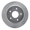 E-Line Drilled & Slotted Silver Brake Rotor, 1998-2005 GM, Position: Rear Left - image 3