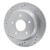 E-Line Drilled & Slotted Silver Brake Rotor, 1998-2005 GM, Position: Rear Left - image 4