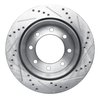 E-Line Drilled & Slotted Silver Brake Rotor, 2001-2010 GM, Position: Rear Left - image 4