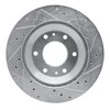 E-Line Drilled & Slotted Silver Brake Rotor, 2002-2005 GM, Position: Front Left - image 4