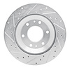 E-Line Drilled & Slotted Silver Brake Rotor, 2002-2005 GM, Position: Front Right - image 1