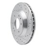 E-Line Drilled & Slotted Silver Brake Rotor, 2002-2005 GM, Position: Front Right - image 2