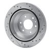 E-Line Drilled & Slotted Silver Brake Rotor, 2002-2009 GM, Position: Rear Left - image 3