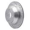 E-Line Drilled & Slotted Silver Brake Rotor, 2002-2009 GM, Position: Rear Right - image 2
