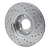 E-Line Drilled & Slotted Silver Brake Rotor, 2002-2009 GM, Position: Front Left - image 1