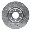 E-Line Drilled & Slotted Silver Brake Rotor, 2002-2009 GM, Position: Front Left - image 4