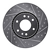 E-Line Drilled & Slotted Silver Brake Rotor, 2002-2009 GM, Position: Front Right - image 1