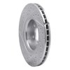 E-Line Drilled & Slotted Silver Brake Rotor, 2002-2009 GM, Position: Front Right - image 4