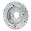 E-Line Drilled & Slotted Silver Brake Rotor, 2005-2020 GM, Position: Front Left - image 4
