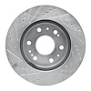 E-Line Drilled & Slotted Silver Brake Rotor, 2005-2020 GM, Position: Front Right - image 1
